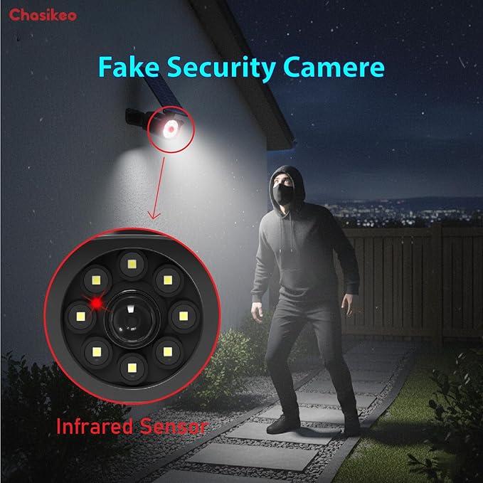 Chaiskeo Solar Motion Lights Outdoor, Solar Spot Lights with Motion Sensor, IP67 Waterproof Solar Powered Security Lights, LED Spotlight for Garden, Yard, Pathway, Fence, Driveway(1 Pack)