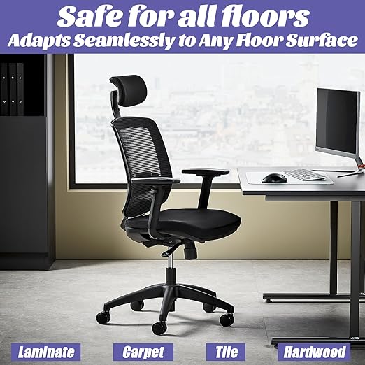 28 Inch Office Chair Base Replacement with 5 Wheels Bell Glides Gaming Chair Base Replacement Metal, 2200 Lbs Heavy Duty Desk Chair Base Part (Black)