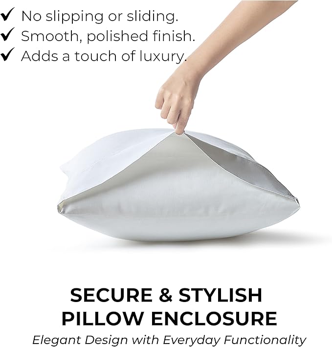 100% Natural Cotton Bed Sheets | 500 TC Single-Ply Sateen Weave Twin Sheets Set | Soft, Breathable, Hypoallergenic Solid 3-Piece Bedding with Deep Pocket Fitted, Flat, Pillowcase | White