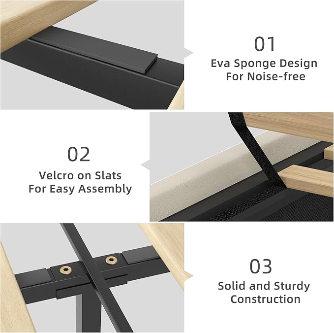 BRELTAM King Size Bed Frame with LED and Charging Station Upholstered Velvet Bed Frame with 4 Storage Drawers, Platform Bed Frame and Headboard Heavy Duty Wood Slats, Noise Free, Easy Assembly, Beige