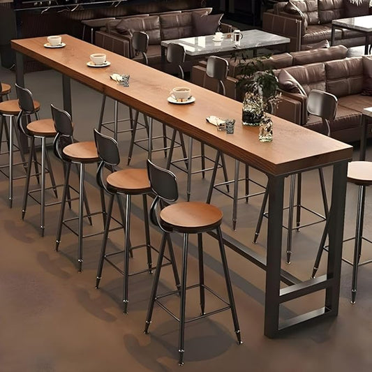 RUNNUP Farmhouse Bar Table Solid Wood Rectangle Bar Height Table for Kitchen Coffee Shop Window Small Space -Table Only(63" L x 15.7" W x 41.3" H)