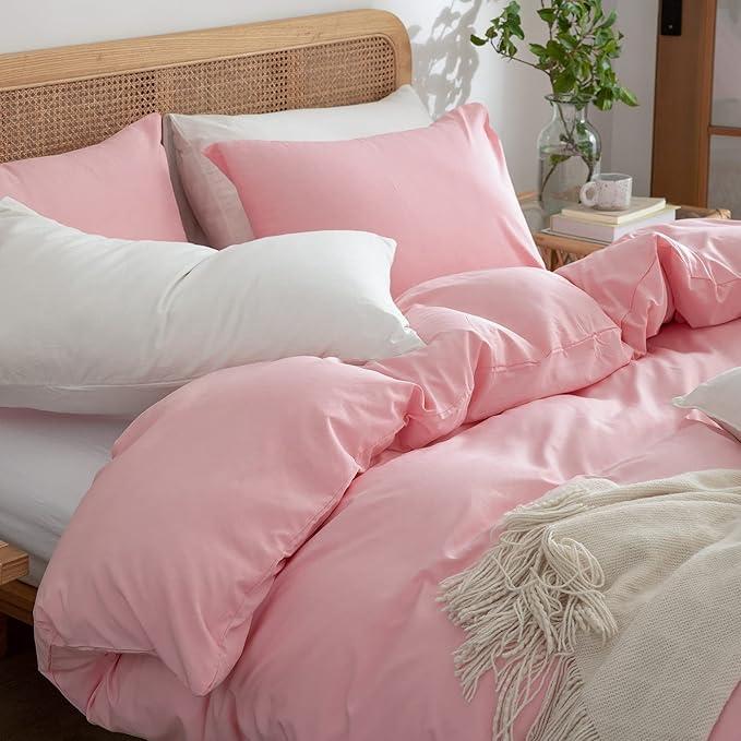 Pink Comforter Set - Twin, 2 Pieces, Soft, Lightweight, Warm & Fluffy, All Seasons, 1 Comforter & 1 Pillowcase