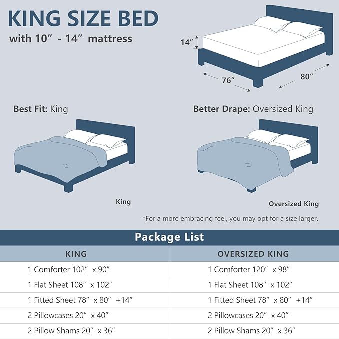 CozyLux King Size Comforter Set Blush Pink - 7 Pieces Bed in a Bag King, Luxury Soft Bed Set for All Seasons, Bedding Set with Down Alternative Comforter, Sheets, Pillowcases & Shams