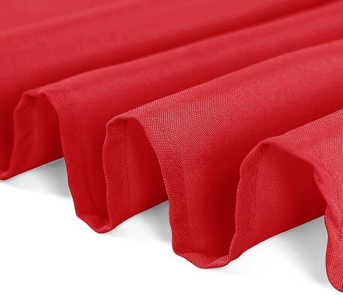 6 Pack Red Tablecloth 90 x 156 Inch Table Cloth for 8 Foot Rectangle Tables, Wrinkle Resistant Washable Polyester Fabric Table Covers for Party, Wedding,Dining,and Banquet