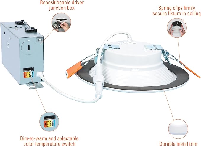 HALO RL 6-Inch Indoor/Outdoor Canless LED Downlight with Selectable Lumens and Color Temperature - RL6LS9FSD2W1EWHDM