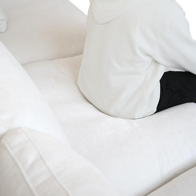WJShome Modern Ottoman Module for Living Room, Cushion Covers Removable, Minimalist Comfy Breathable Footstool,White