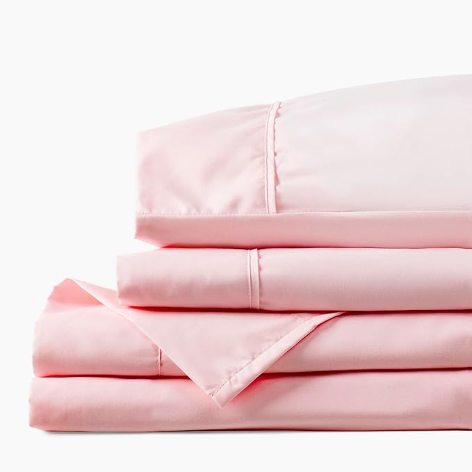 PeachSkinSheets Cotton Candy Pink Sheet Set - 1500tc Level of Softness - Extra Soft Cooling Sheets for Hot Sleepers and Night Sweats - Split King Size (2 XL Fitted)