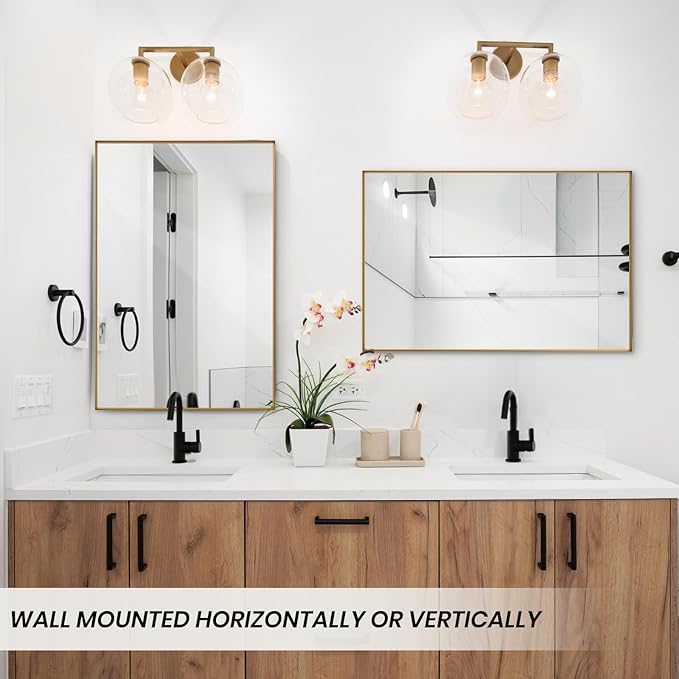 Wall Mirror 30" x 40" for Bathroom Modern Gold Deep Frame Mirror for Wall Decorative Horizontal or Vertical Wall Mounted Mirror for Bedroom Living Room Entryway Wall Decor