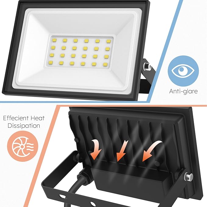 10-Pack 50W LED Flood Lights Outdoor – 9000 Lumens Super Bright Security Lighting, IP66 Waterproof, 5000K Daylight – Energy-Efficient Outdoor Lights for Garage, Garden, Lawn, Backyard