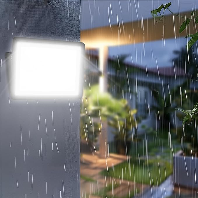 100W LED Flood Light Outdoor, 10000LM Super Bright Floodlight Outside Work Lightwith Plug, 6500K Daylight White LED Flood Light Outdoor, IP66 Waterproof Outdoor Flood Light-2Pack