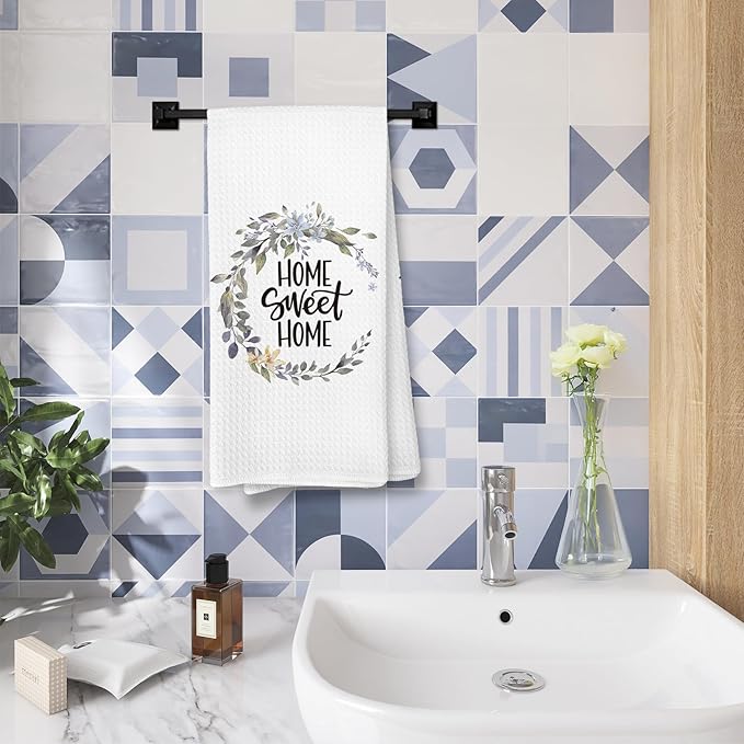 Voatok Home Sweet Home Garland Bath Towel,Family Sweet Gifts Decorative Towel,New Home Housewarming Decor,Mom Gifts
