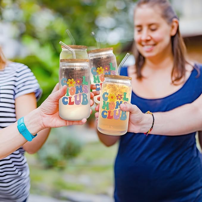 KLUBI New Mom Gifts for Women - Cool Moms Club Tumbler With Straw 16 Ounce After Birth Pregnancy Present New Mama Soon to be Mom to be Gift, First Time Mother Gifts for Pregnant Wife