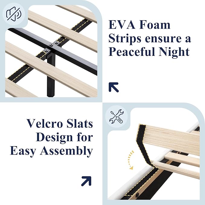 Allewie Queen Size Platform Bed Frame with Charging Station & Storage Headboard, Upholstered Velvet Wingback Design & USB Port, Strong Wooden Slats Support, No Box Spring Needed, Easy Assembly, White