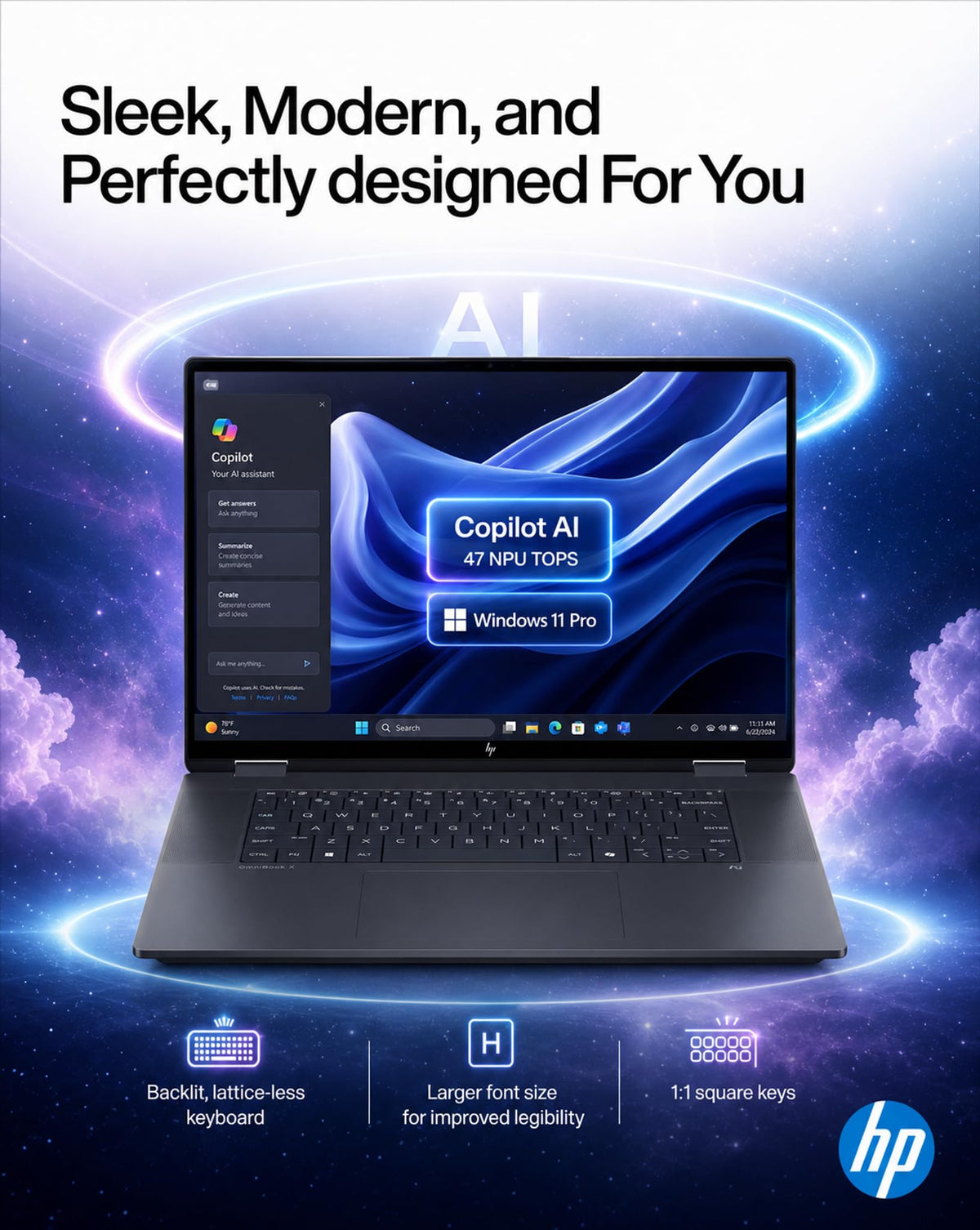 HP OmniBook X Flip 2-in-1 Laptop,16" 2K IPS Touchscreen, Intel Ultra 7 256V
