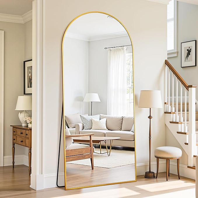 Floor Mirror, 71"×32" Full Length Mirror with Stand for Bedroom Living Room, Gold