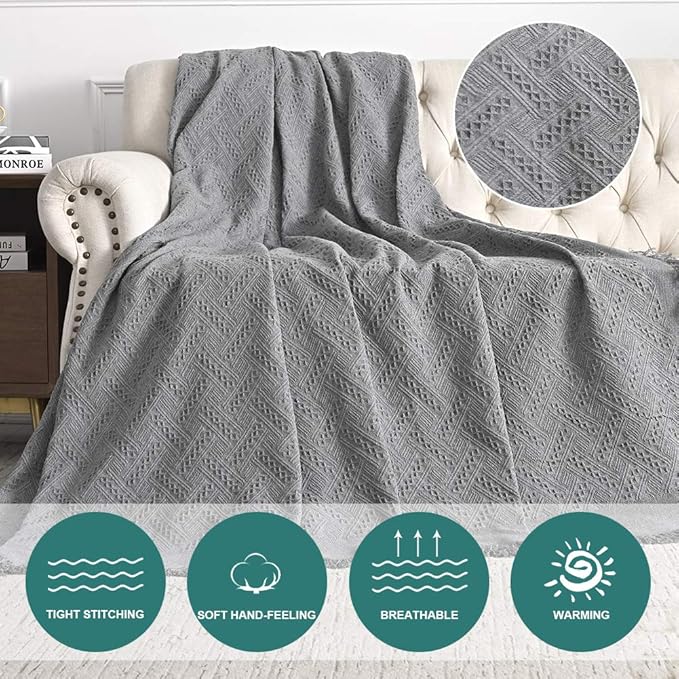 MYSKY HOME Couch Cover Sofa Covers Small Chair Cover Grey Geometrical Couch Recliner Cover for 1 Cushion Couch Washable Futon Sofa Throws Single Sofa Slipcovers for Dogs (Medium, 71" x 91", Grey)