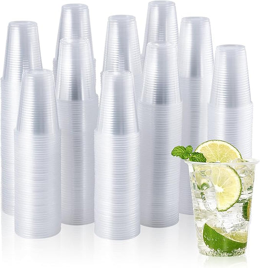 Vplus 2000 Pack 7 OZ Drinking Clear Plastic Cups, 7 Ounce Disposable Cold Water Party Dessert Bulk Cups for Business Wedding Party