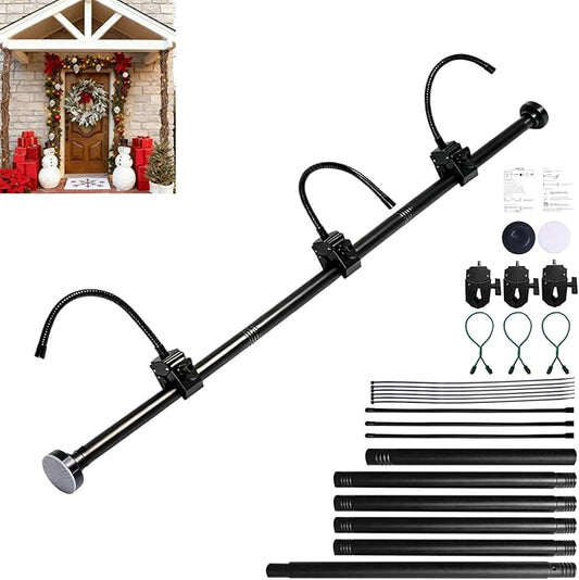 WesGen Garland Hanger for Front Door Frame, Adjustable 17"- 82" Heavy-Duty Garland Holder for Door Frame Christmas & Halloween Decorations, Wreaths, Lights, No-Drill, Damage-Free