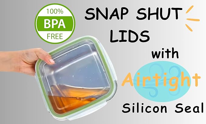 Set of 2 Stainless Steel Sandwich Containers - Food Grade Stainless Steel Metal Base plus a BPA Free, Lock Tight BPA Free Lid with Airtight Silicone Seal. Great for Sandwiches and Snacks