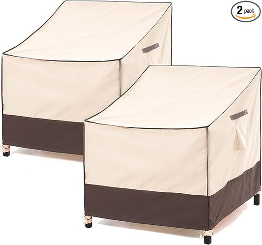 F&J Outdoors Patio Chair Covers Waterproof Anti-UV Outdoor Dining Chair Cover, 33" W x 34" D x 32" H, 2Pack