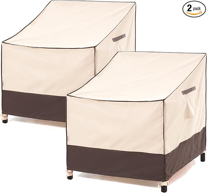 F&J Outdoors Waterproof UV Resistant Large Deep Seat Patio Lounge Chair Cover, 40" W x 40" D x 36" H, 2Pack