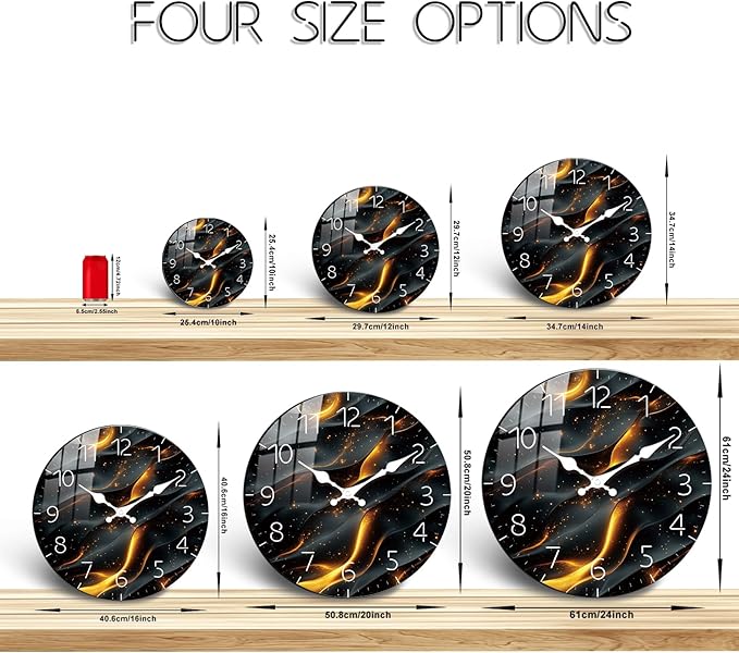 Modern Marble Texture Wooden Wall Clock for Bedroom Decor Battery Operated 10 Inch Silent Wall-Clock Non Ticking