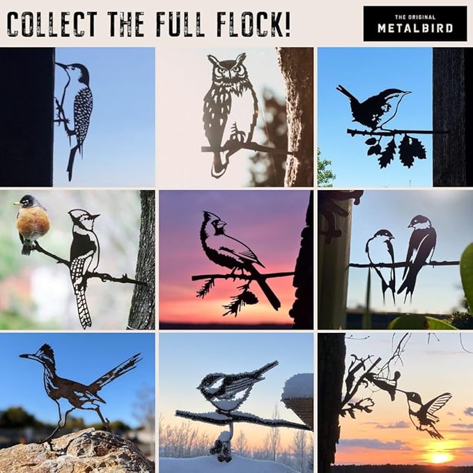 METALBIRD - Crow - Outdoor Tree Ornaments in Corten Steel - Metal Art Proudly Made in The USA