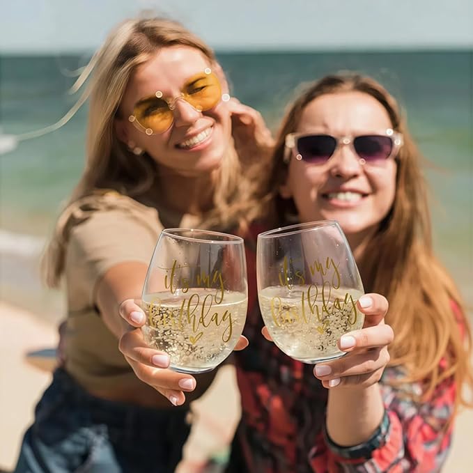 It’s My Birthday Wine Glass, Happy Birthday Gifts for Women Its My Bday Cup for Women, Gifts for Best Friend Bestie