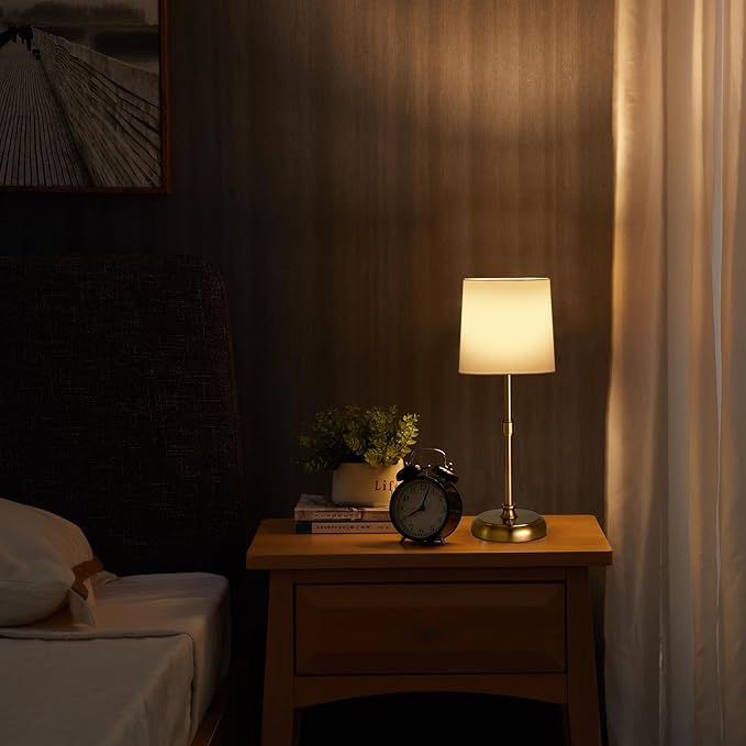 Cordless Gold LED Table lamp, 5200-mAh Rechargeable Battery, 3-Level Brightness, Build-in Integrated LED 320 Lm Max, Night Lamp Ambient Light, for Bedside Restaurant Dining Table