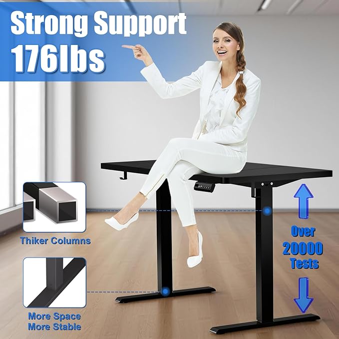 Standing Desk with Splice Board Adjustable Height- 63 inch Mobile Stand up Desk with Wheels, Portable Sit Stand Desks Electric with Lockable Casters