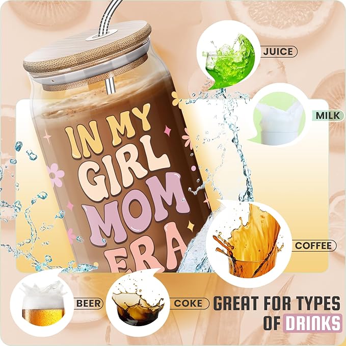 Girl Mom Christmas Gifts - Mothers Day Birthday Gifts for New Moms, Expecting Mother, Mother to Be - In My Girl Mom Era Coffee Cup 16 Oz