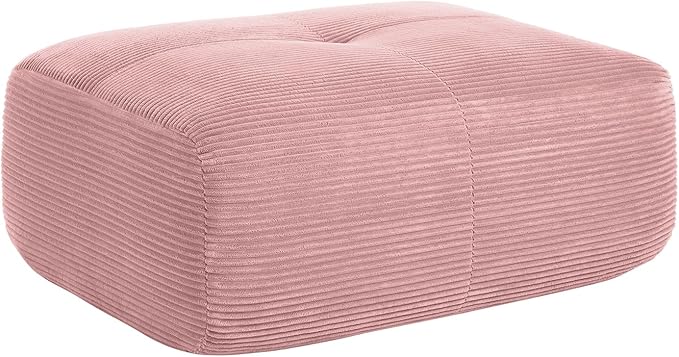 Pink Ottoman for Modular Sectional Sofa, Corduroy Deep Seat for Oversized Compressed Boneless Sectional Couches for Living Room Bedroom Apartment, Cloud Sofa Couch Set, Memory Foam, No Assembly