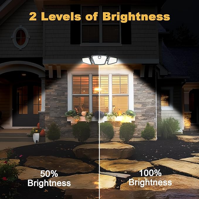 Motion Sensor Lights Indoor/Outdoor, 2100LM Home Security Lights, 6500K Wireless IP65 Waterproof 3 Heads Outdoor Battery Powered Flood Lights for Garage, Porch, Basement, Barns, Yard