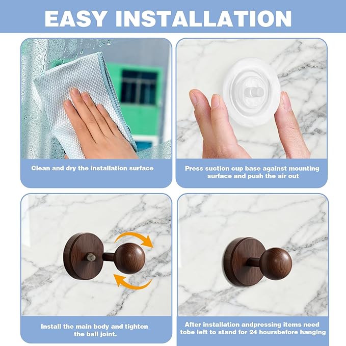 Wreath Hangers for Front Door,Suction Cup Hooks for Shower,Removable No-drill Suction Cup Hook for Door Wreaths/Glass Window/kitchen,Ideal for Holiday/Christmas Door Decoration(2 pcs-4 suction cups)