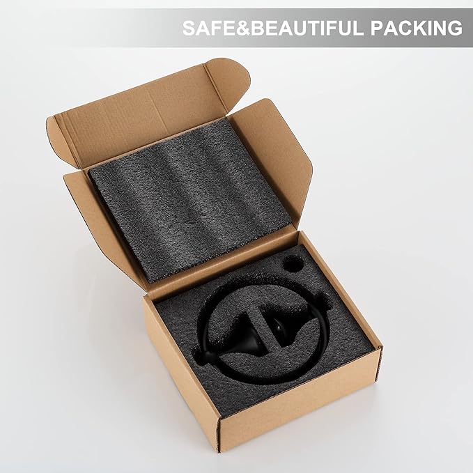 BGL Towel Ring Matte Black Matal Wall Mount for Bathroom 2 Pack Classic Style