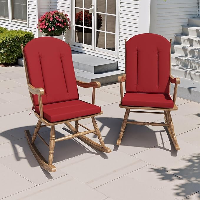 Crestlive Products Adirondack Chair Cushion Outdoor Rocking Chair Cushion Water Resistant 50x20 Inch High Back Patio Replacement Cushion, Chili