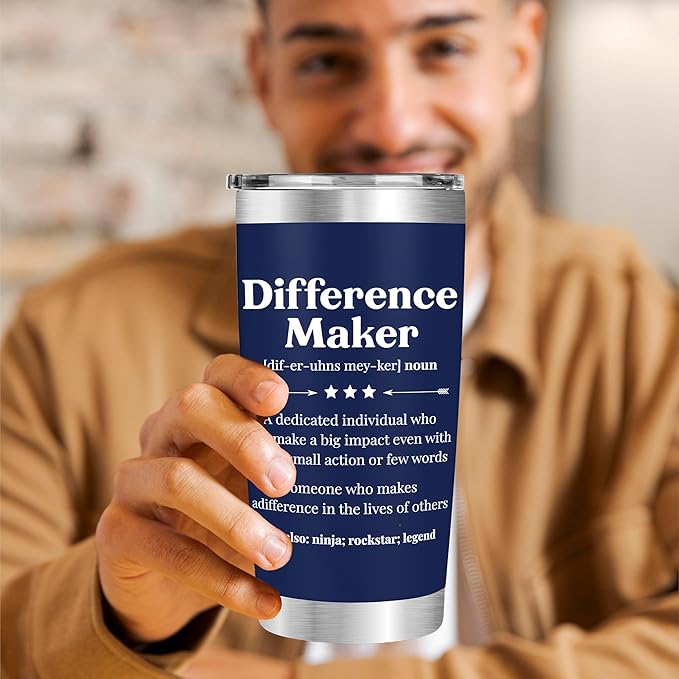 Tumbler For Coworker - Difference Maker Tumbler - Drinking Cup for Coworkers, Difference Maker Gift For Boss, Manager, Man Teacher Appreciation Gifts, Travel Mug Gift Christmas, Anniversary