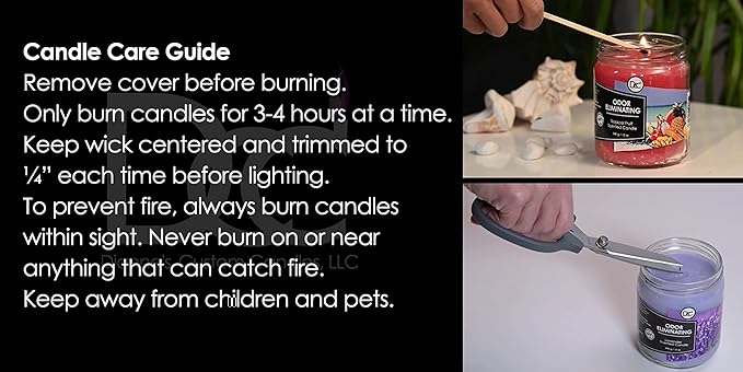 Lavender Odor Eliminating Highly Fragranced Candle - Eliminates 95% of Pet, Smoke, Food, and Other Smells Quickly - Up to 80 Hour Burn time - 12 Ounce Premium Soy Blend