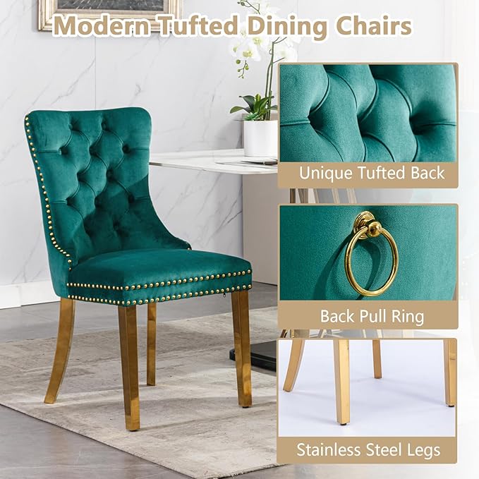 Goujxcy Faux Marble Dining Table Set for 4, Modern 5-Piece Dining Table Set with 4 Velvet Upholstered Chairs, 70" Large Long Faux Marble Kitchen Dining Room Table and Chairs with Stainless Steel Legs