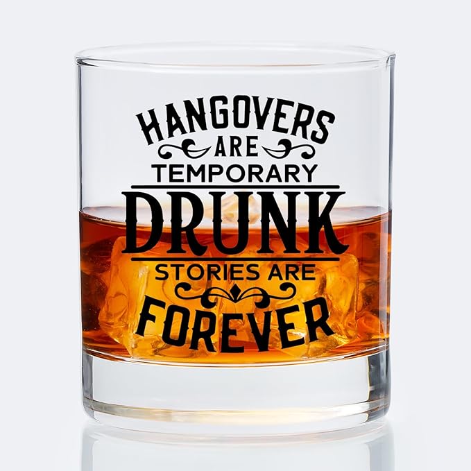 Funny Drinking Gifts Old Fashioned Whiskey Glasses, Alcohol Lovers Gifts for Drinkers, Bar Gift 10 oz Rocks Barware Cup for Cocktail Drinks Scotch Bourbon Liquor