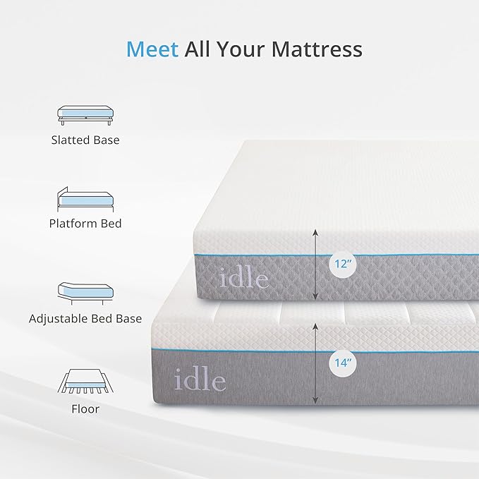 EGOHOME 12 Inch Full Mattress in a Box, Gel Infused Memory Foam Mattress with Cooling Cover, Medium Firm for Back Pain Relief, Foam Made in USA, Fiberglass Free, CertiPUR-US Certified, 54”x75”x12”