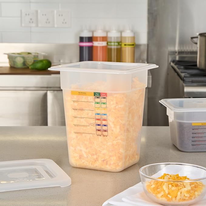 Restaurantware Food Storage Container 1 Pack of 6.8 x 6.2 x 7.8 Inches Plastic Stackable Storage Box White Reusable Label Container Dishwasher Safe For Restaurants And Kitchens