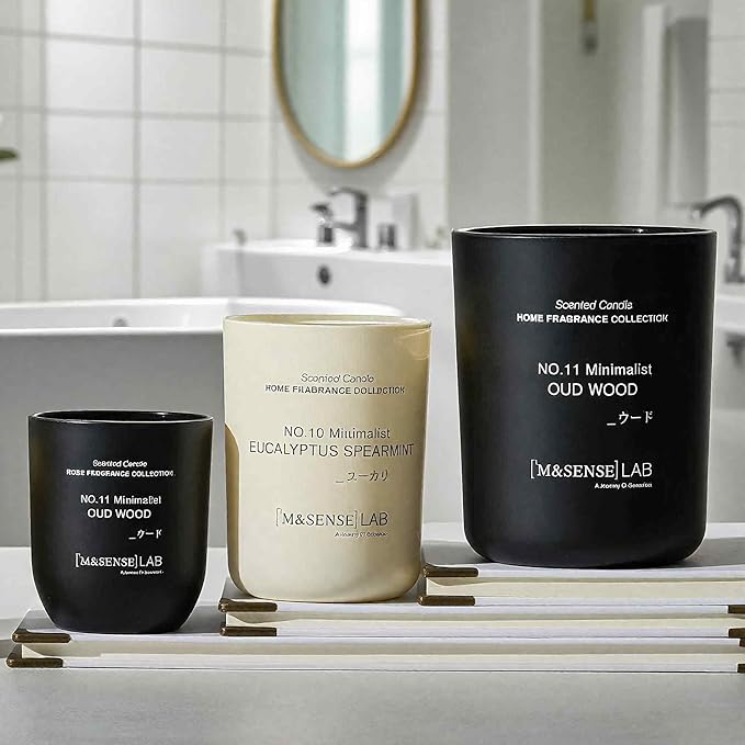 M&SENSE Natural Soy Candle| Puffy-Cloud Dream | 5.3 oz | Minimalist Christmas Scented Candle for Relaxation, Gifting, Home Décor | for Bedroom, Office, Party Small