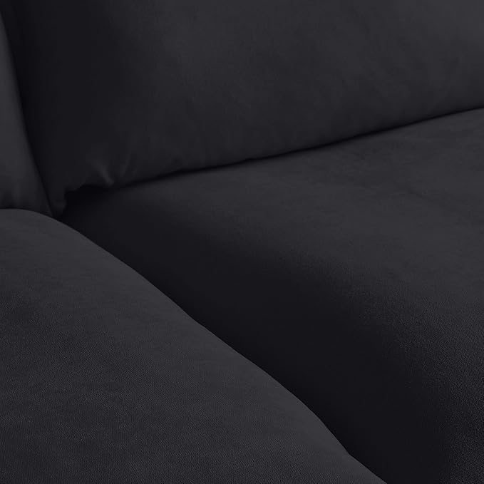 WJShome 162.98" Cloud Modular Sectional Sofa, L Shaped Couch Filled with Down, Minimalist Wide Deep Seat Couches for Living Room Apartment Lounge Bedroom (Black 4 Seater+1 Ottoman)