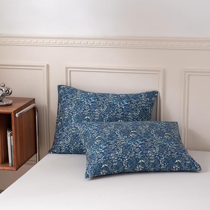 EAVD King Size Comforter Set Floral Print Soft Microfiber Garden Floral Bedding Set with 2 Pillowcases Reversible Vintage Botanical Comforter for All-Season