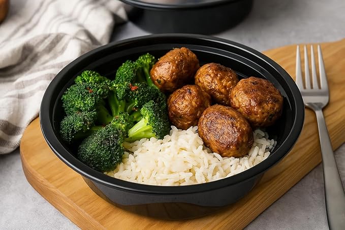 Ruthy's Outlet Meal Prep Containers with Lids, Food container bowl - BPA-Free, Stackable, Freezer & Dishwasher Safe, Reusable Food Storage for Lunch, Portion Control & Meal Prep (50 Pack, 48 oz)