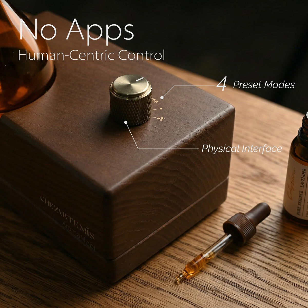 chezArtemis Amber Retro Waterless Essential Oil Diffuser for Aromatherapy