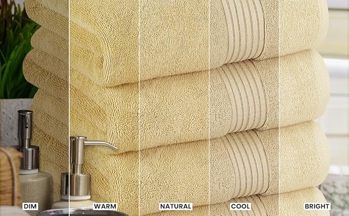 Utopia Towels Luxurious Bath Towels Set, 4 Pack, 27 x 54 Inches – 100% Ring Spun Cotton, Thick, Plush, and Fast-Drying, Designed for Premium Hotels, Spas, and Homes, Beige
