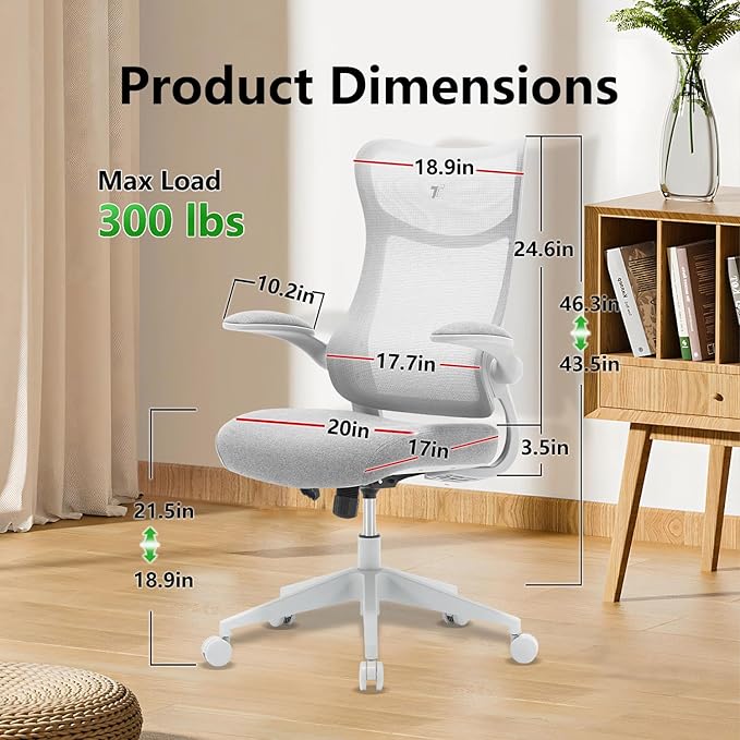 TT Airflex V2 Mesh Ergonomic Super Soft Wide Cushion Office Computer Desk Chair Adjustable Arms (Ashy Grey)