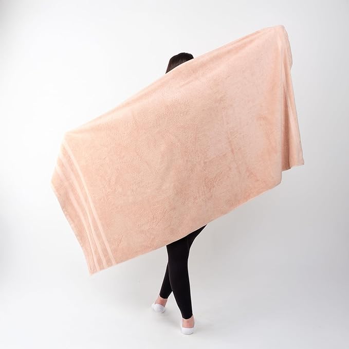 SOFE H&L | Olea Luxury Turkish Cotton Bath Towel Set of 1 : 1 Jumbo Bath Towel Blush | Premium, Soft, Durable, Absorbent | XL Bath Towels Oversized